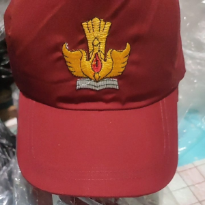 topi sd polos bordir belakang pake rell bahan Famatex