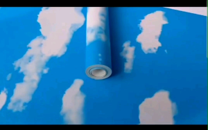 wallpaper sticker dinding motif awan biru 8sd10m x 45cm