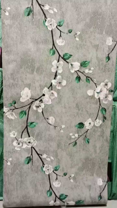 Wallpaper Sticker Dinding Bunga Sakura Pink Dasar Abu-abu Cantik Istimewah Wallpaper Dinding Modern Pvc Dekorasi Dinding Floral Cantik - Lazada