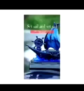 pajangan dashboard mobil + parfum motif kapal layar tenaga surya
