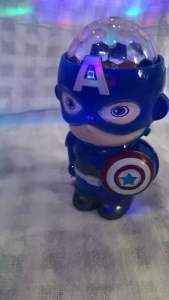 กัปตันอเมริกาไฟเธค มีเสียงเพลง มีไฟ สีสันสวยงามใช้ในงานปาร์ตี้