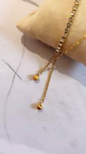 Kalung Wanita Gold Motif Boba Permata Cantik CXB314