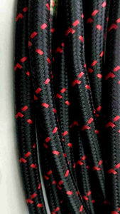 AN4 รู 6 มิล สายถักคาร์บอนไฟเบอร์ (ตัดแบ่งขายเป็นฟุต) สายถัก สายถักน้ำมัน ทนแก๊สโซฮอล์ ทน E85 ถักใน ถักนอกสีดำเส้นแดง สินค้าในไทย