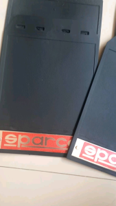 Karpet Lumpur Roda Universal 1 Set 2 Lembar Warna Hitam & Silver & Merah