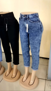 Mom Fit Acid Stone Wash High Waist Womens Jeans