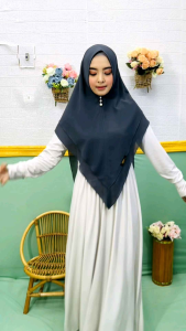 Hijab Syari Zafina L | Kerudung Syari Polos | Hijab Pet Antem Elegan