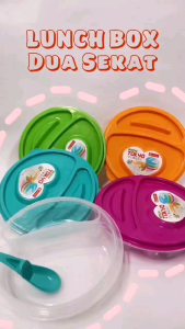 lunch box tokyo 2 sekat / tempat bekal 2 sekat gratis sendok / omprengan plastik tokyo clio 2 sekat free sendok