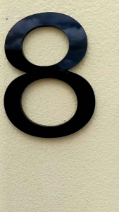 เลขที่บ้าน เลขห้อง ตัวเลขอะคริลิคสีดำ บ้านเลขที่ ขนาดสูง 10 เซนติเมตร หนา 3 มิล