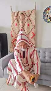 Authentic Moroccan Mens Djellaba Jubah by Dunia N Akhirat Red Stripes Original Jubah Morocco Lelaki Djellaba Morocco Lelaki