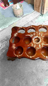 tempat aqua model kotak kayu jati