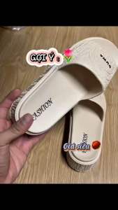 Dép Nữ quai ngang đúc nguyên khối Phong cách hoa văn dập nổi đế cao 5cm SF-363 Hàng Chính Hãng DUWA