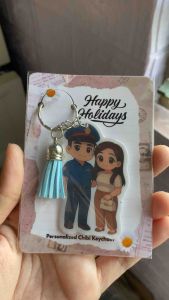 Personalized Chibi Keychain or Ref magnet Gift | Custom Couple Family or Kids Cartoon Acrylic Keychain