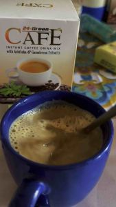 24-Green Café Instant Coffee Mix with Ashitaba & Ganoderma | Sugar-Free with Stevia | 10 Sachets x 12g
