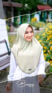 Hijab Instan Jersey Bergo BRIANA HIJAB Wanita Kekinian Aksen Dash List Pada Seluruh tepi by DAFFI Hijab