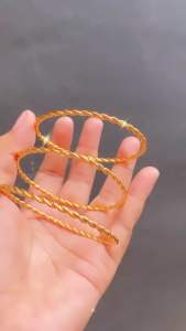 Gelang Kroncong Ulir Isi 3Pcs Perhiasan Aksesoris Wanita CXA167