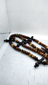 Tasbih Tijani Kayu Kelor Emas Kombinasi Galih Asem D48