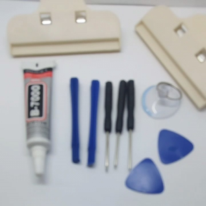 Obeng set 8 IN 1 reparasi SERVICE HP GANTI LCD BATERAI + Penekan Lcd / PENJEPIT LCD 2 PCS + Lem b7000 15 Ml BENING