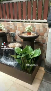 S2 Round Feng Shui 6x3 Water Pond Fountain Kolam Air Sandstone Garden Water Feature Balinese 风水流水喷泉瀑布池 Fish Waterfall E