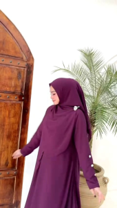 DRESS GAMIS SET HIJAB MODE SAKINAH TERBARU DS BY HI 100%ASLI REAL ADA MODE SYAKIRA