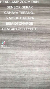 Senter Headlamp Kepala Super Terang Sensor Gerak Zoom T8 F-T51 Berkualitas