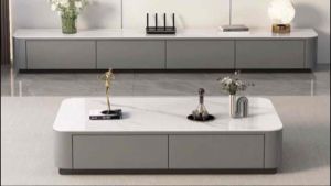 Bàn trà đơn Sofa phòng khách LAH mặt đá ceramic cốt gỗ MDF phủ sơn bệt kết hợp chân kim loại sang trọng BT-40