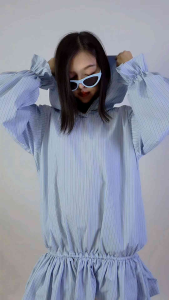 Monkey Funky Balloon Hoodie Dress เดรสฮู้ดชายบอลลูน