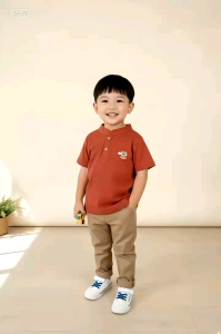 Kaos Anak Cowok Oscar Smilee Warna Olive Size 1-5 Tahun