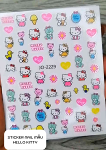 Sticker dán móng trang trí nail mẫu hello kitty