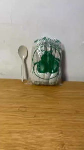 Sendok Makan Plastik Panjang Butek isi 100pcs / Sendok Makan Plastik Butek / Sendok makan 3 jeruk