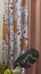 NEW 72 INCHES CAMELLIA APRICOT DESIGN ELEGANT RING CURTAIN SOLD PER SET/PIECE
