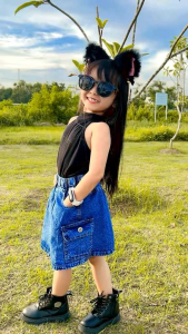 Rok jeans cargo anak 4-7thn