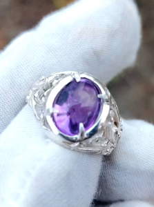 Natural Untreated Kecubung jeli silver kerawang