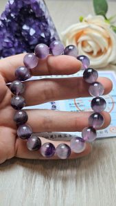 【Certificate】💯 Natural Premium Quality Amethyst Rabbit Rutilated Crystal Bracelet 10mm+💯 天然极品聚宝盆紫兔毛手串10咪+
