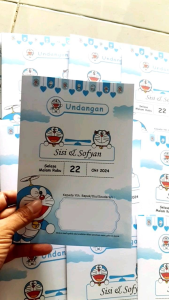 (Isi 100 pcs) Undangan Nikah Undangan Sunatan Khitanan Pernikahan Undangan Karakter Doraemon