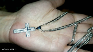 legit silver sale doublebarb cross necklace