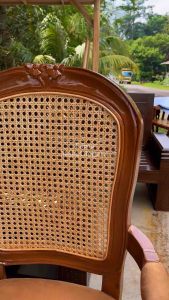 Kursi Pelaminan Varian Racoco Jati Mix Rotan untuk Wedding Chair Kursi Putih