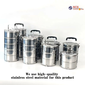 [READY STOCK ] 14cm FOOD CARRIER Storage Container Multilayer Portable Stainless Steel Tiffin Carrier Lunch Box