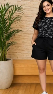 TERNO SHORTS COTTON SPANDEX FABRIC WITH POCKET