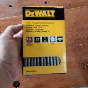 Dewalt 1/4 in. x 1/2 in. x 18-Gauge Crown Staples (2500-Pieces)