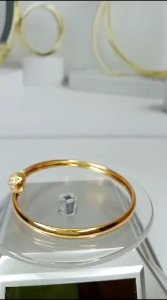 Gelang Tangan Bangle Motif Boba Kristal Titanium Anti Luntur