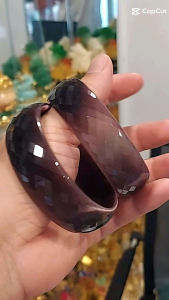 Vòng tay đá Mắt Mèo Cắt giác màu Tím bản hẹ 2.5 sen phiên bản giới hạn cao cấp sang trọng cho nữ.