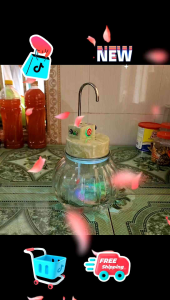 Bình Rót Rượu Tự Động Cảm Ứng Máy Rót Rượu Mẫu Thủy Tinh Vòi Inox ( Không Kén Ly )