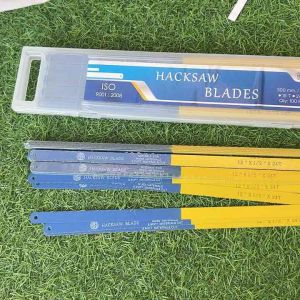 ใบเลื่อย ยกกล่อง 100ใบ hack saw สีน้ำเงินเหลือง 12”*24T per25mm ใบเลื่อยตัดเหล็ก ใบเลื่อย เลื่อยมือ