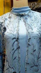 Neng Lina Kebaya Wisuda Modern Warna Blue Ice Lengan Panjang