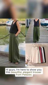 Summer Wide Leg Trouser Palazzo: Elegant Cotton Linen High Waist Pants Premium Quality