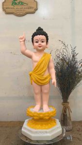 [HCM]Tượng Phật Đản Sanh cao 40cm ngang 14cm composite và đá | Tượng Phật Hoa Tiên