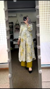 NEW SET LONG ARUNAA PREMIUM TERLARIS SETELAN TUNIK WANITA KEKINIAN ONESET MUSLIMAH BUSUI SET OOTD HIJABERS