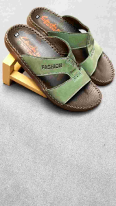 Dép da nam quai ngang thời trang thoáng khí ôm chân Dép nam da bò thật  đế doctor 3cm may viền thủ công DT124