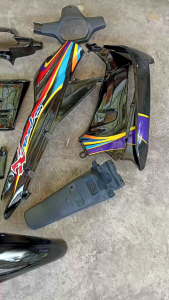 Cover Body Fullset Halus Kasar Honda Supra X Lama 1997 s/d 2002 Lis Stiker 2004 Warna Hitam