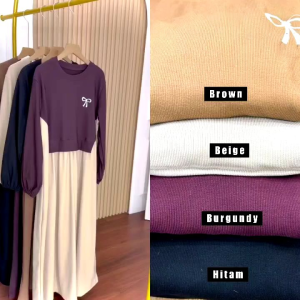 Dress Maxy Ribbon Knit Terbaru Bisa Pakai Ukuran Besar Kecil